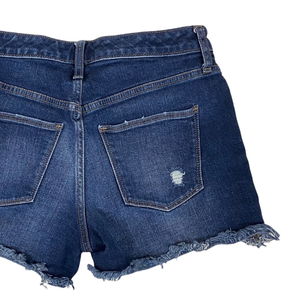 Universal Thread High Rise Shortie Frayed Hem Denim Shorts Blue - Picture 8 of 11